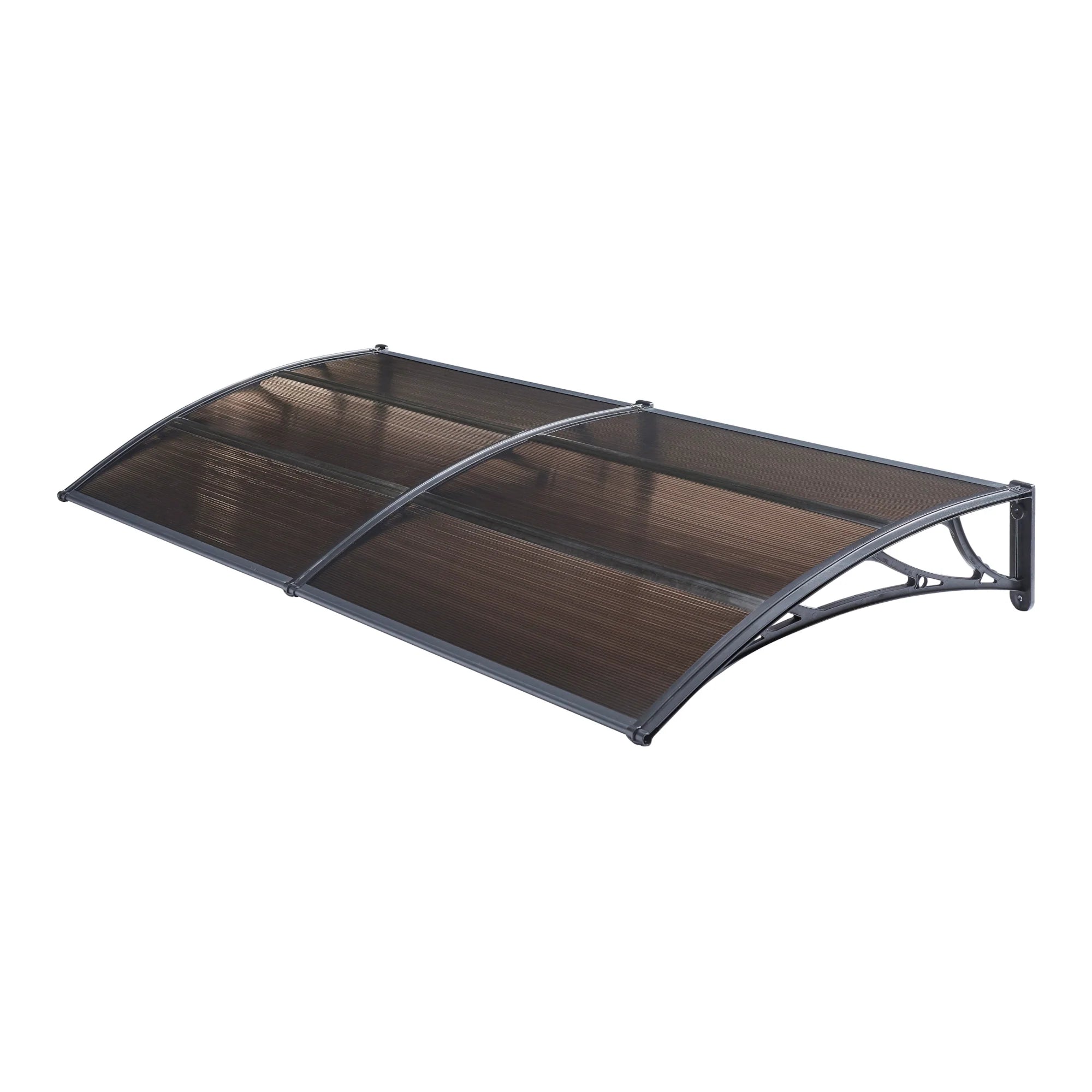 2025 Marquesina de diseño para puerta de entrada, marquesina de bienvenida resistente a la intemperie 200 x 100 cm, negro y marrón