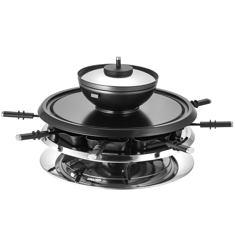 2025 Raclette Multi 4 en 1 – Raclette, parrilla, crepes y plancha para pancakes