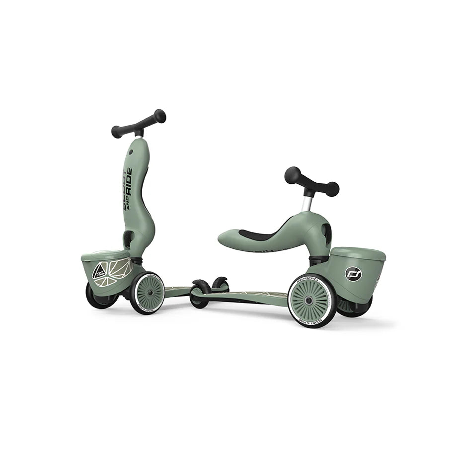 2025 Patinete Scoot & Ride Highwaykick 1 Lifestyle 2-en-1 con Asiento, para Niños de 1 a 5 Años, Diseño con Compartimento de Almacenamiento