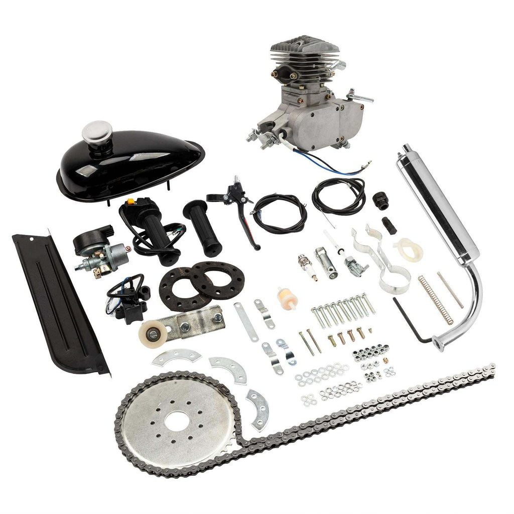 2025 Kit motor para bicicleta Zimtown 80cc 2 tiempos para bicicletas de 26", color plata blanca