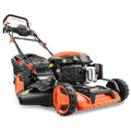 2025 Cortacésped de gasolina 4 en 1 FUXTEC FX-RM5196eS con motor ZIPGO, cortacésped de jardín con función de descarga lateral, ancho de corte 51 cm, motor de 4 tiempos con tracción trasera, ruedas grandes con rodamientos, bolsa de césped 60 L
