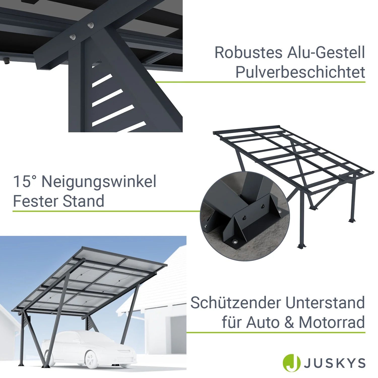 2025 Estructura para cochera solar SunLuxe - 4100 vatios