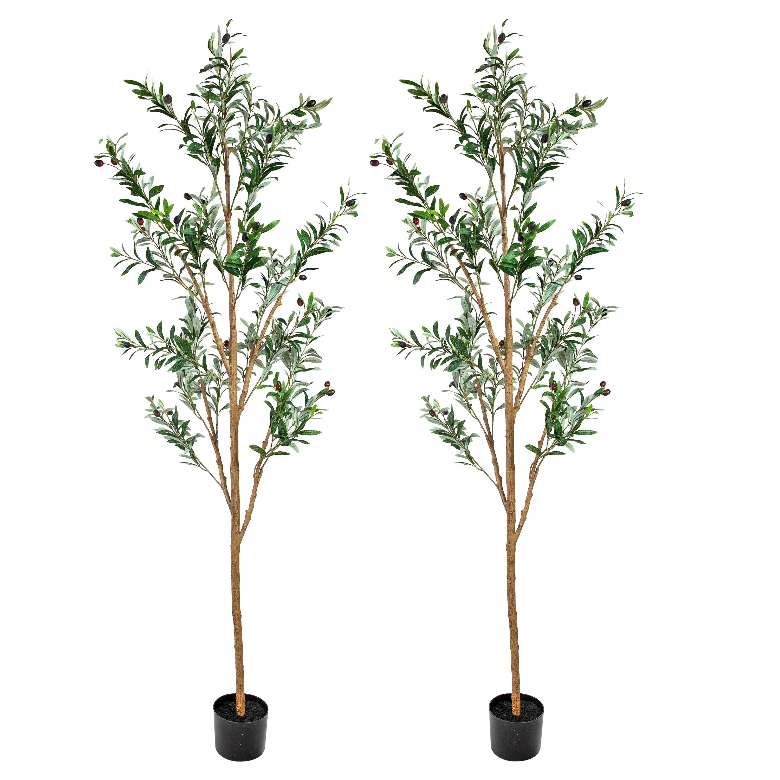 2025 Árbol de olivo artificial en maceta con hojas de seda de Sunnydaze