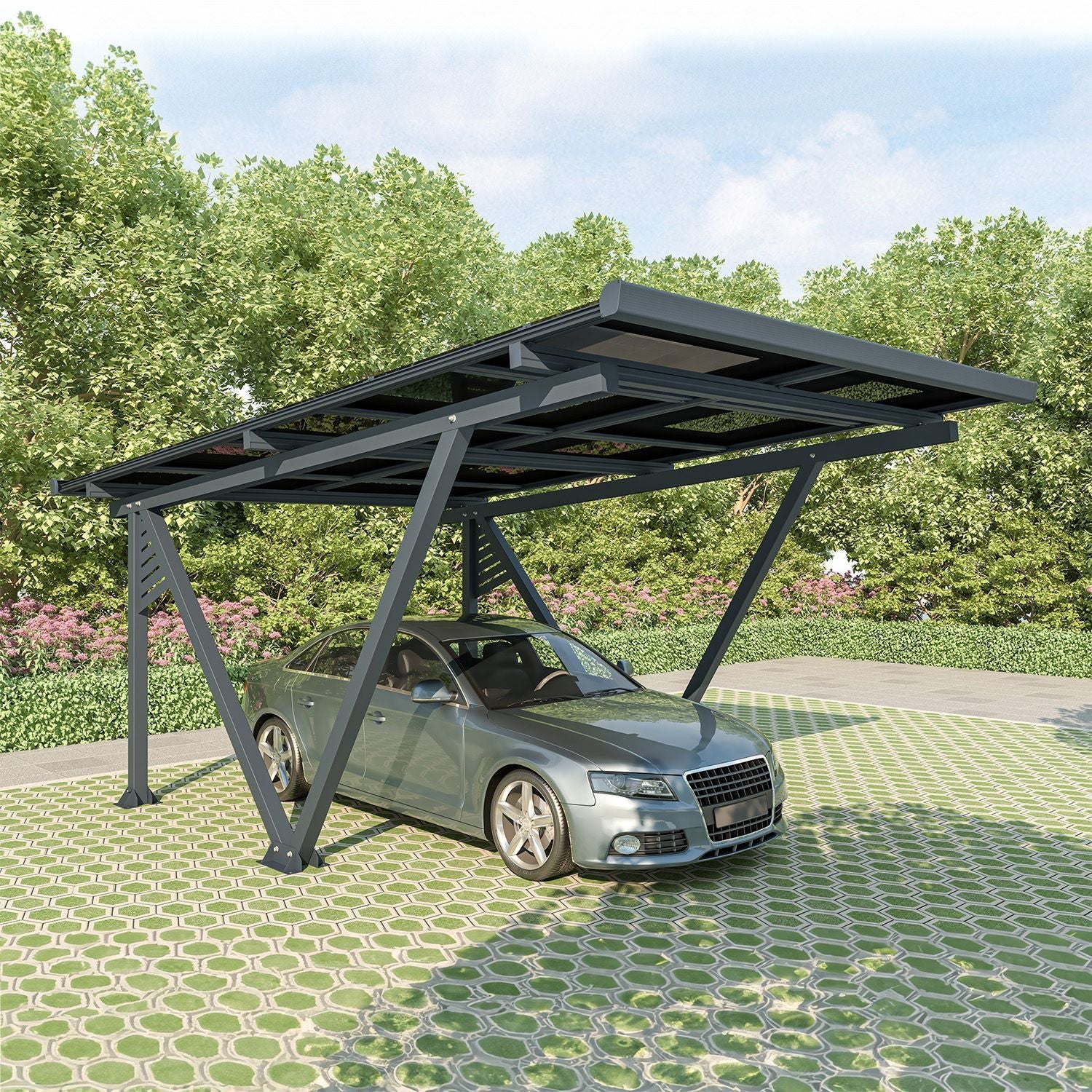 2025 Estructura para cochera solar SunLuxe - 4100 vatios