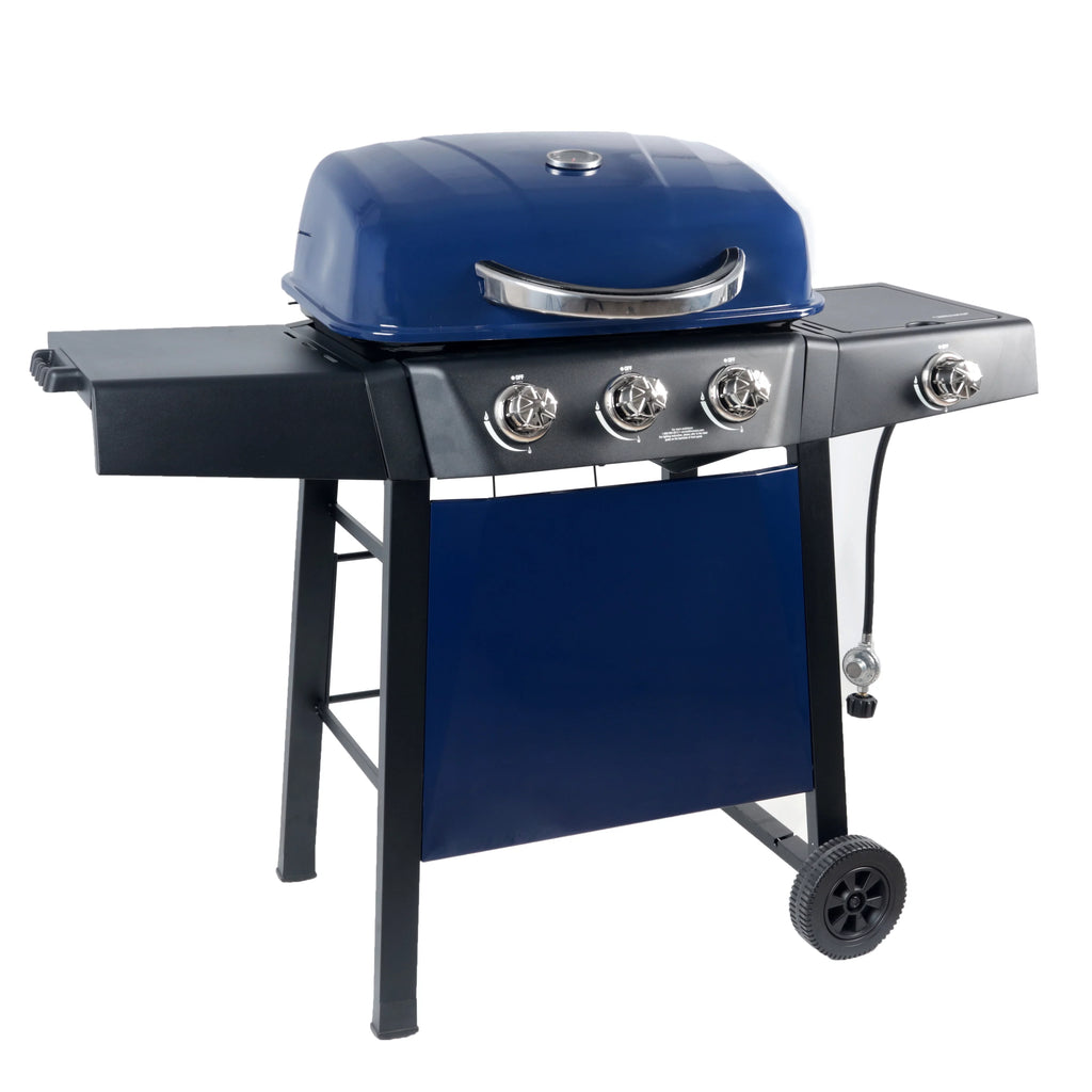 2025 Parrilla a gas RevoAce de 3 quemadores con quemador lateral, color azul zafiro, modelo GBC1729WBS, nueva