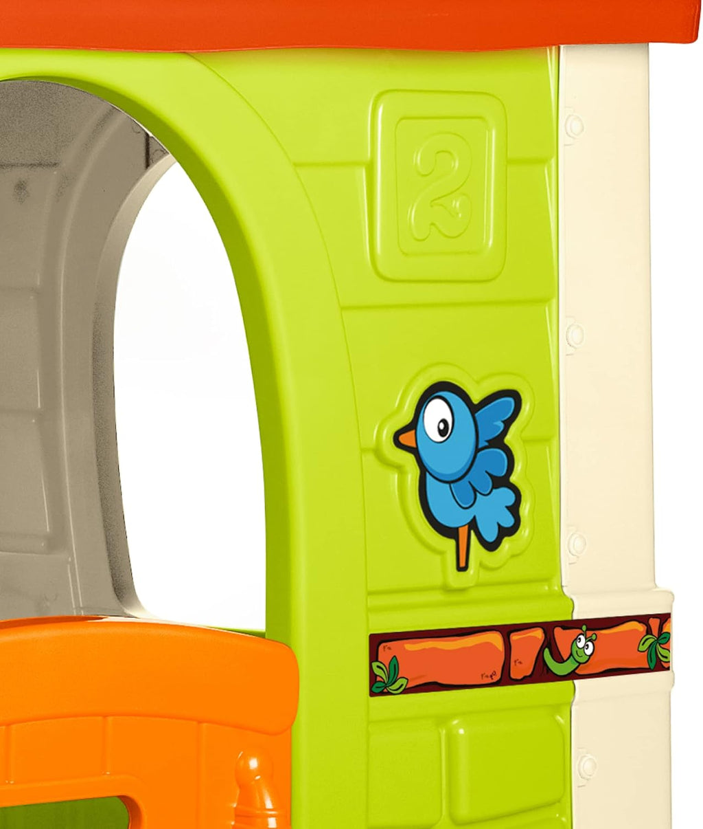 Feber - Fantasy House, Casita Infantil de Juegos con Puerta Abatible, Jugar al Aire Libre o en Casa, Resistente y de Fácil Montaje, para Niños de 2 a 6 años, Famosa (800010237), Versión previa