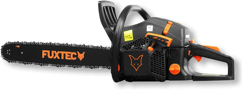 FUXTEC Motosierra Gasolina FX-KS262 de 2,85kw - con espada de 20'', longitud de corte 46 cm- 61,5cc - Easy-Start - incl. Protección de la espada y bolsa de transporte
