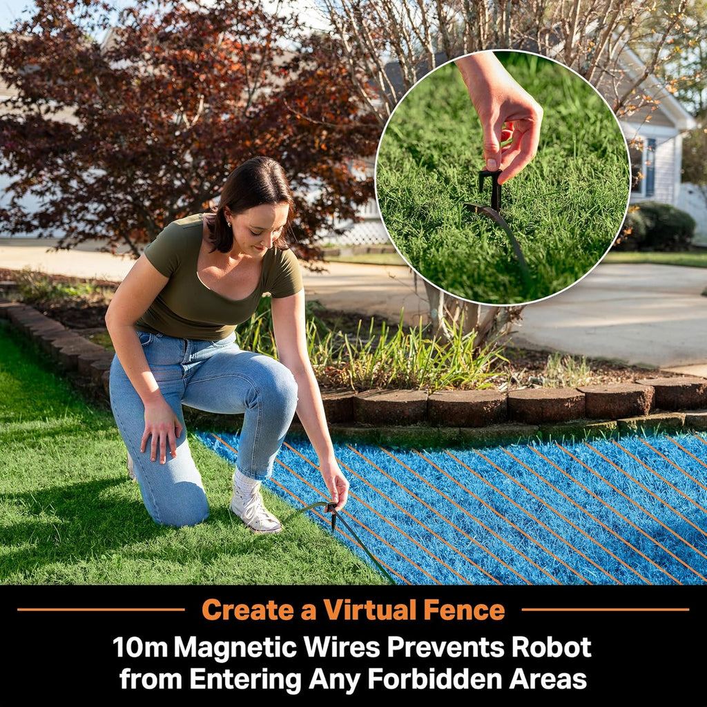 LawnMaster VBRM16 OcuMow™ Robots Electric Lawn Mowers for Gardens of 100 m2 Cut 20-60 mm, Slope 35% with Lithium Ion Battery MX 24V 4.0Ah and Fast Charger