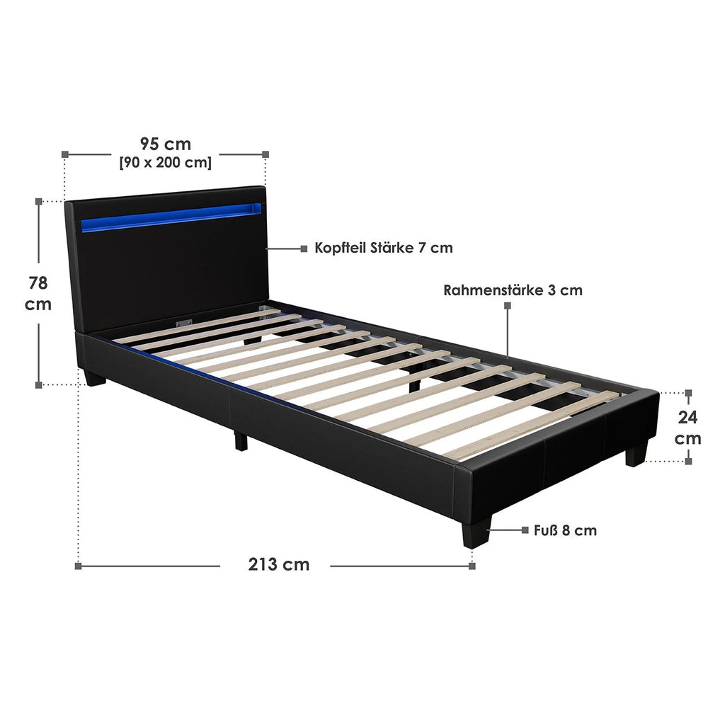 2025 Cama tapizada Verona 120x200 cm en blanco