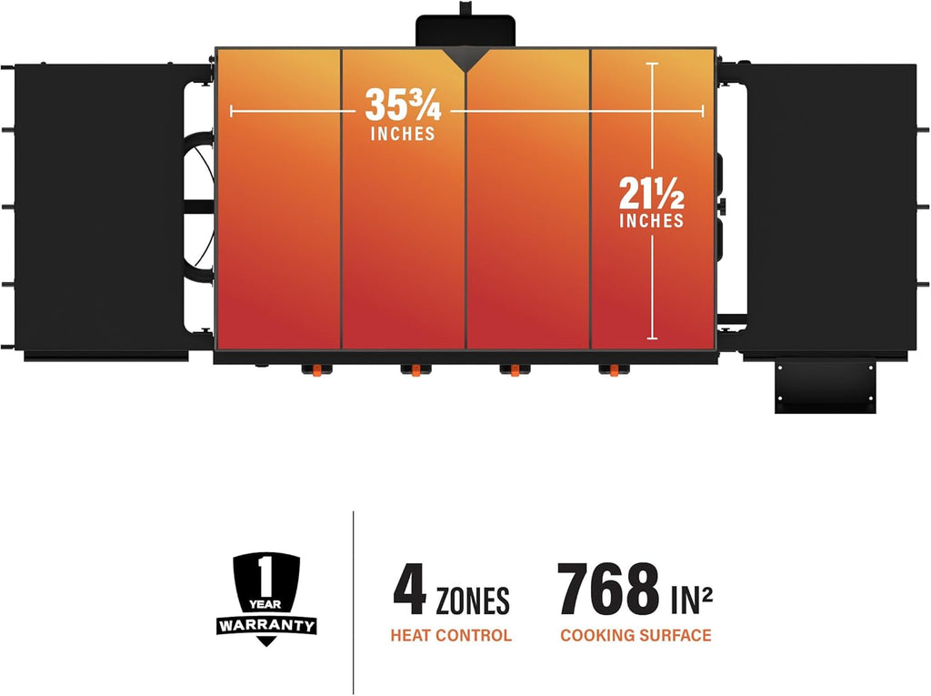 2025 Blackstone 2310 Griddle Omnivore de 36" Forjada en Hierro – Acero Recubierto con Polvo y Tapa Reforzada, Acabado Negro