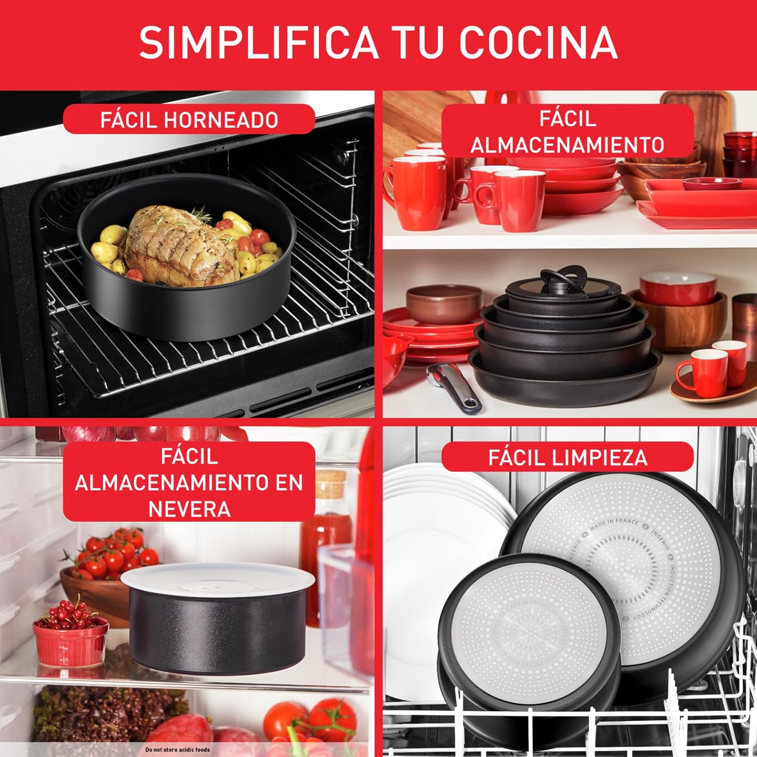 Tefal Ingenio Unlimited On - Juego de 3 Cazos 16/18/20 cm + Mango extraíble | Apto inducción, antiadherentes, revestimiento titanio, Thermo-signal, sin PFOA, apto lavavajillas y horno