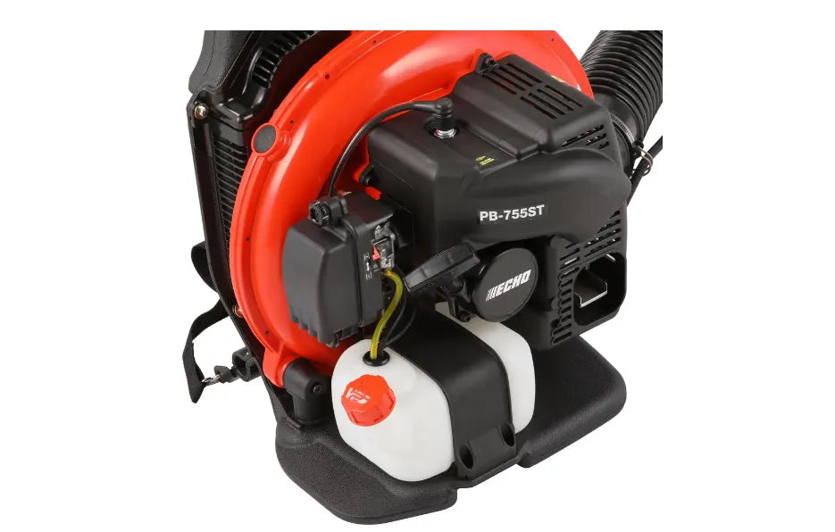 Soplador de mochila a gasolina 2 tiempos ECHO PB-755ST, 63,3 cm³, 233 MPH, 651 CFM con acelerador montado en el mango