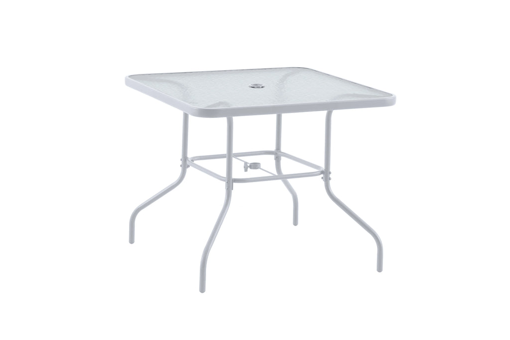2025 Juego de comedor exterior Mainstays Albany Lane de 6 piezas con sombrilla, acero, rojo