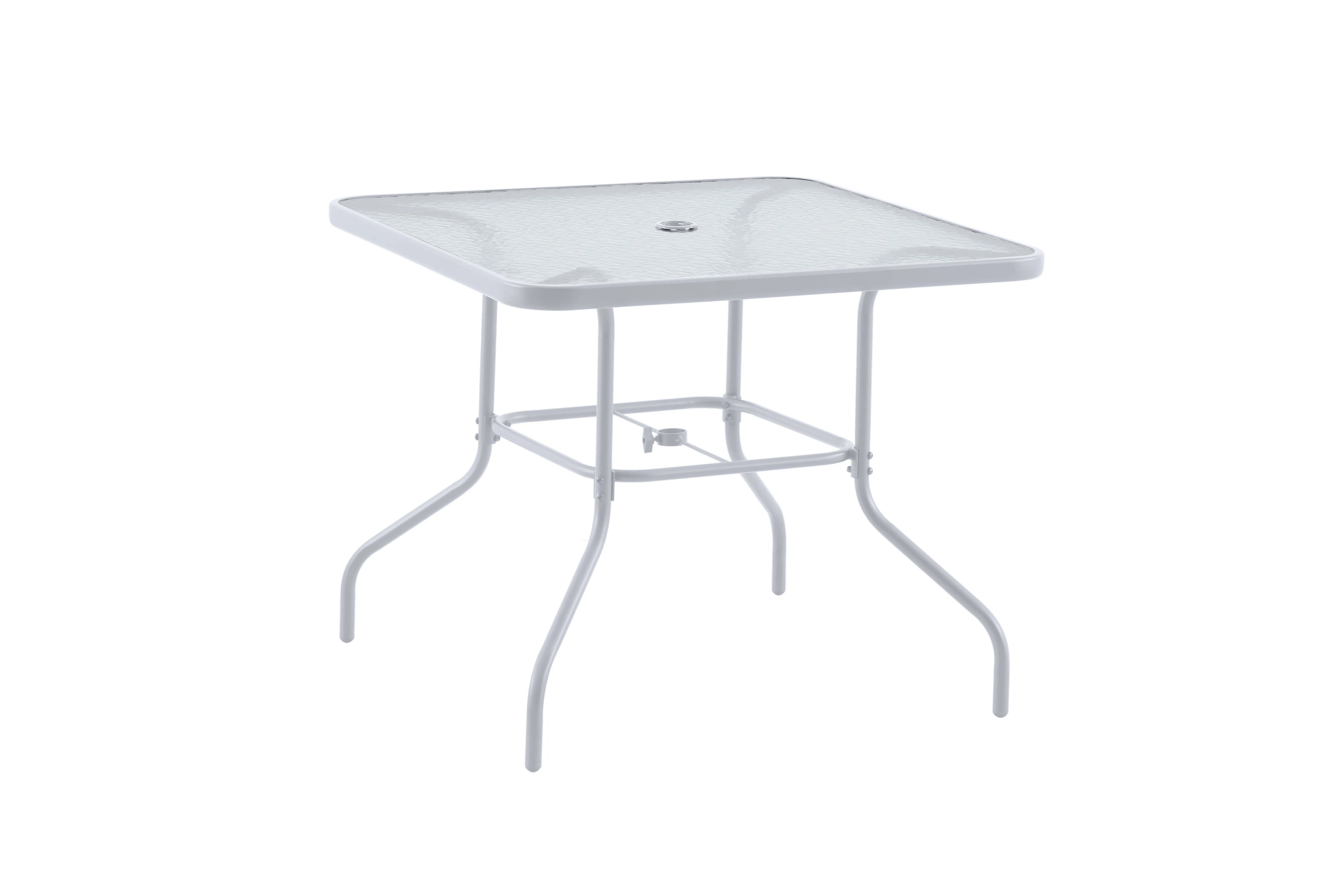 2025 Juego de comedor exterior Mainstays Albany Lane de 6 piezas con sombrilla, acero, rojo