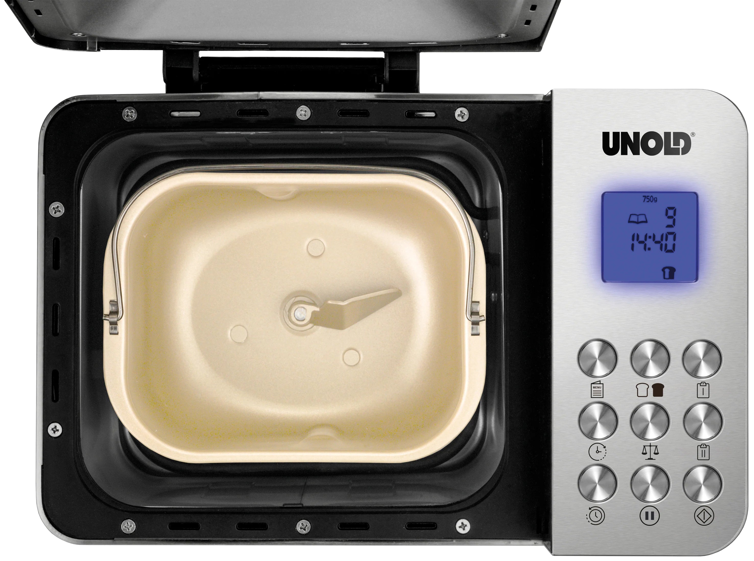 2025 Máquina de pan Backmeister® Edel de acero inoxidable, 550 W, 16 programas automáticos