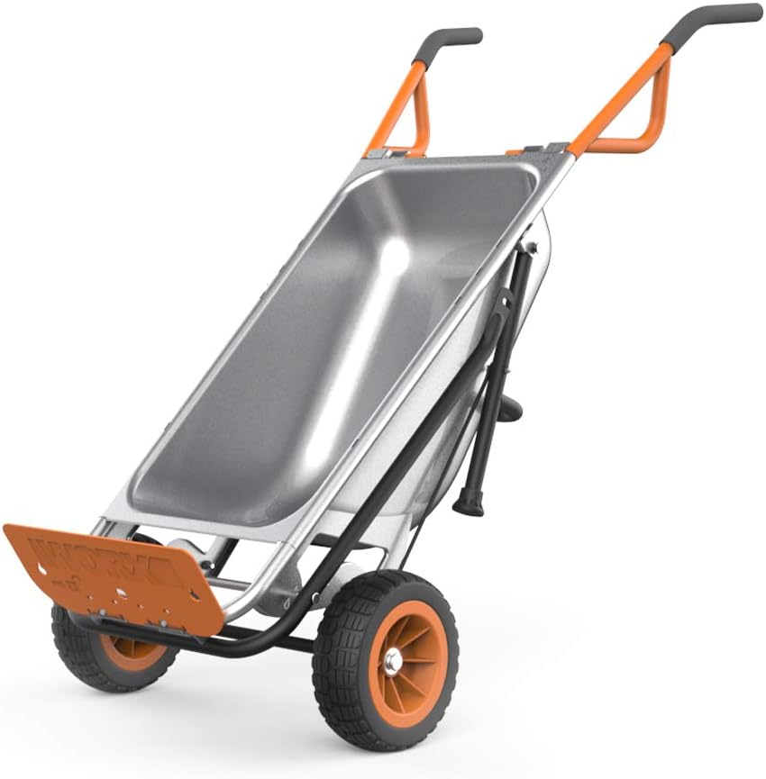 2025 Worx WG050 - Carretilla de jardín 8 en 1 Aerocart / Carretilla robusta / Carretilla de mano