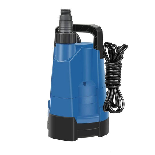2025 Bomba de Agua Utilitaria 1/4 HP, Bomba Sumergible Portátil 1580 GPH para Agua Limpia – Drenaje de Sótanos, Piscinas y Más