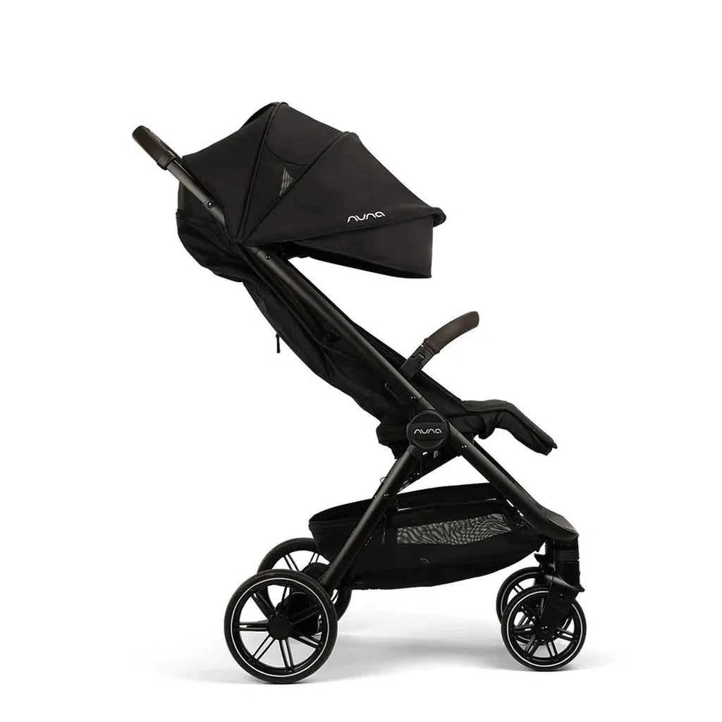 2025 Nuna TRVL LX – Silla de paseo compacta premium en Caviar – Ligera con plegado de una mano y suspensión integral