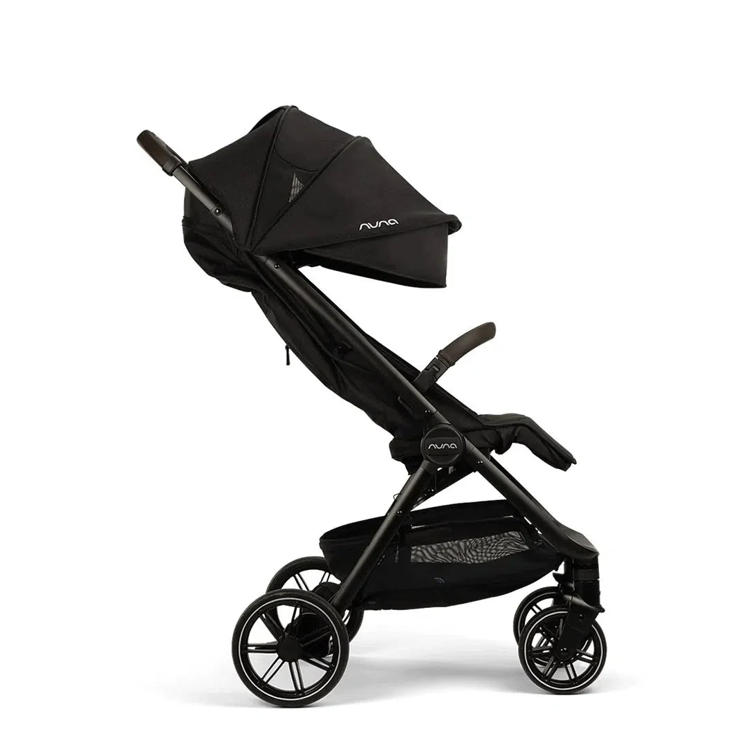 2025 Nuna TRVL LX – Silla de paseo compacta premium en Caviar – Ligera con plegado de una mano y suspensión integral
