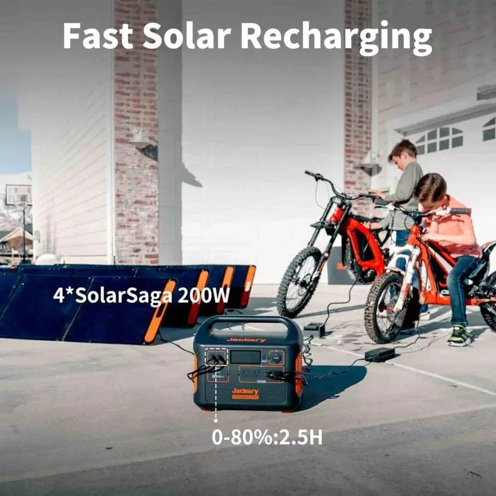 2025 Generador Solar Jackery 2000 con 4 Paneles Solares SolarSaga de 200W
