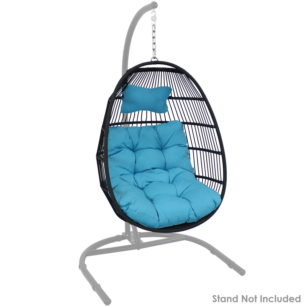 2025 Silla Colgante de Exterior Sunnydaze Julia en Forma de Huevo con Cojines
