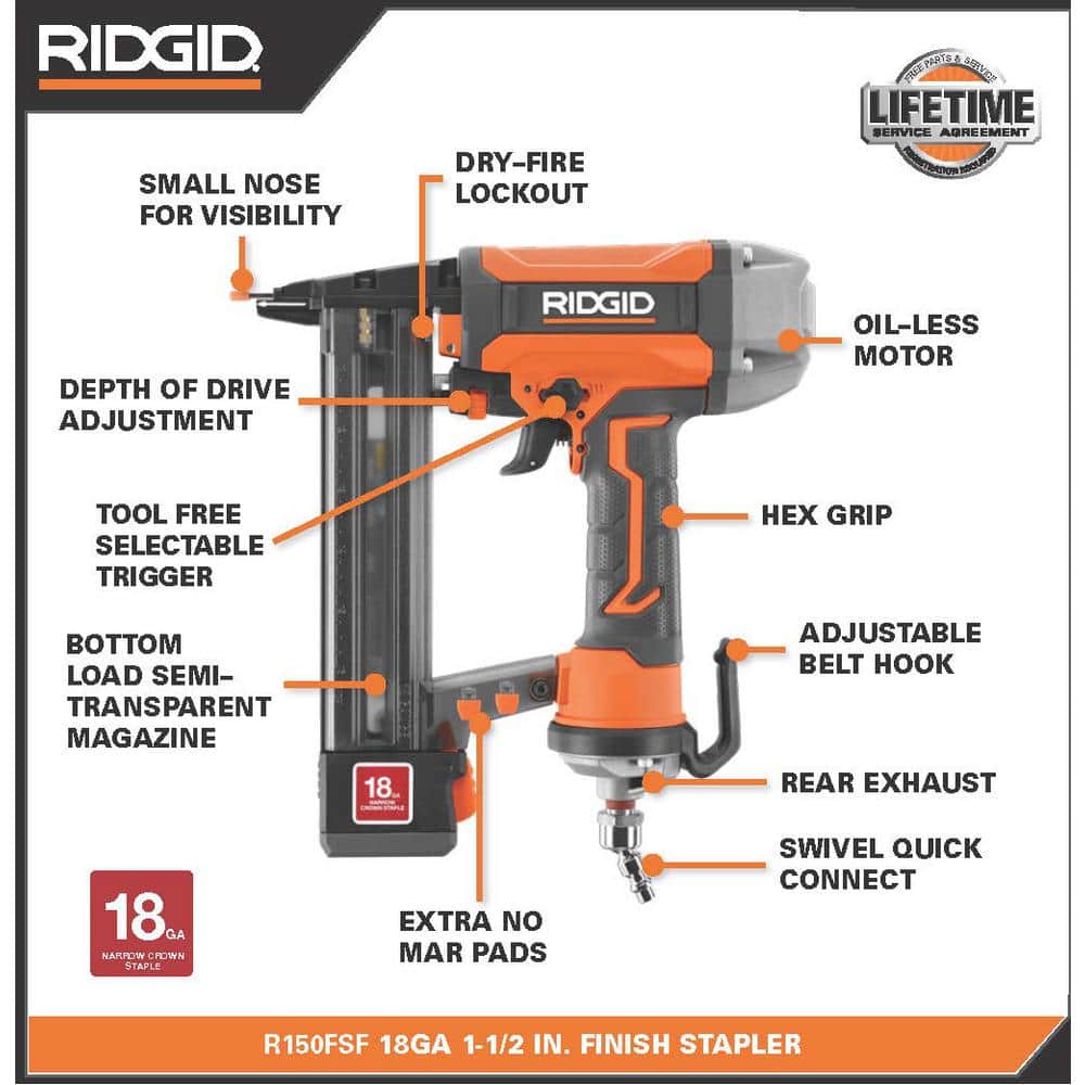 2025 Compresor de Aire Eléctrico Portátil de 6 Gal. con Pistola de Clavos Brad de 18GA, Pistola de Clavos Finish Recta de 16GA y Grapadora Finish de 18GA R69603FK