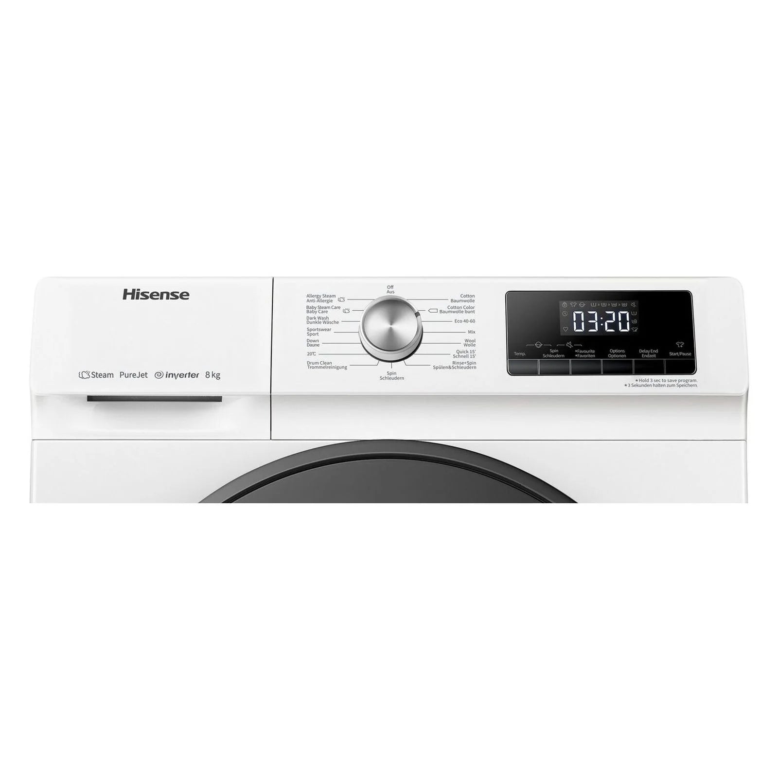 2025 Lavadora Hisense WFQA8014EVJM de carga frontal, 8 kg, 1400 rpm, color blanco