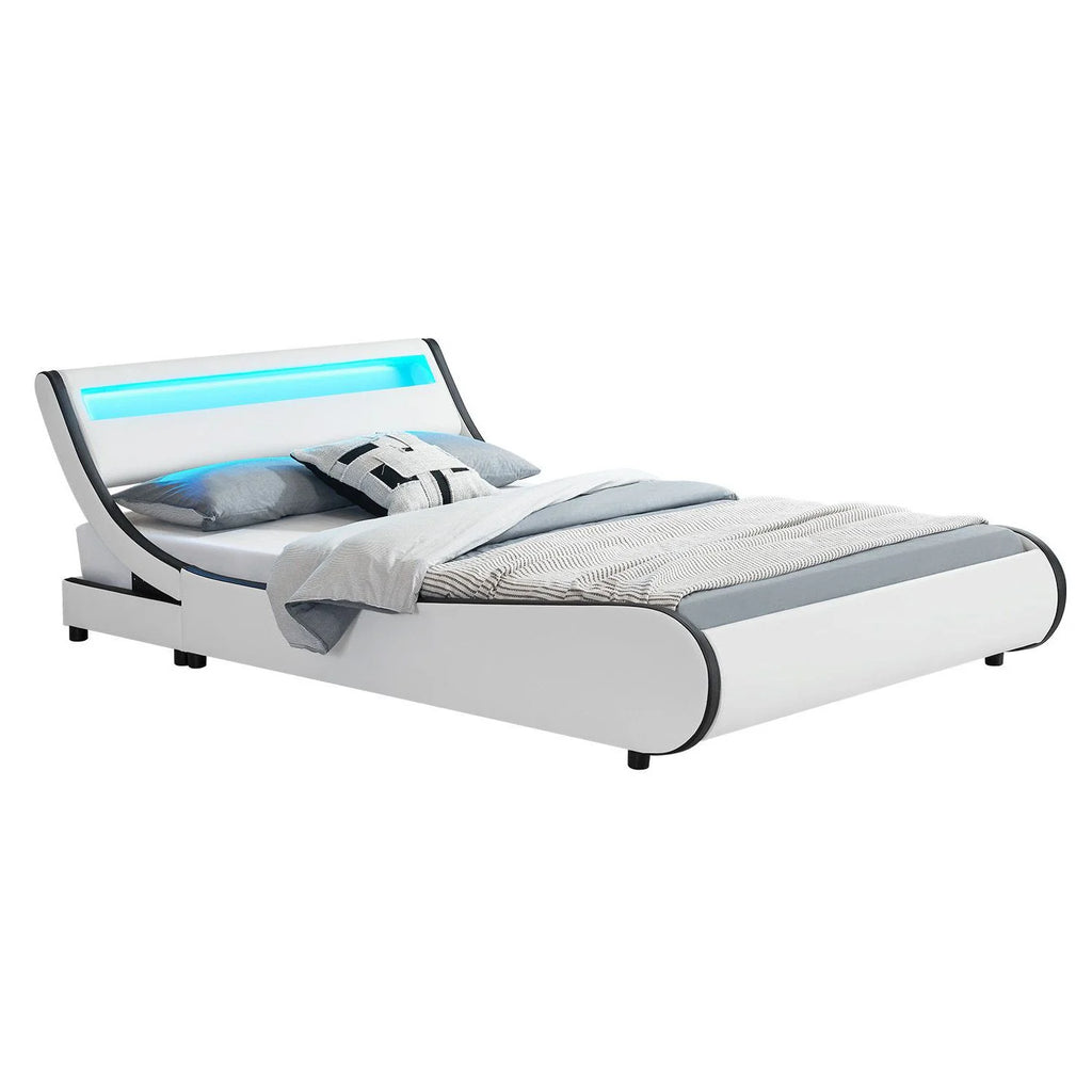 2025 Cama tapizada Valencia 140x200 cm en blanco