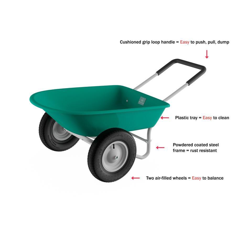2025 Carretilla de Dos Ruedas, Gran Capacidad, Carro Utilitario Volteable para Jardinería, Paisajismo, Mantenimiento de Césped y Bricolaje
