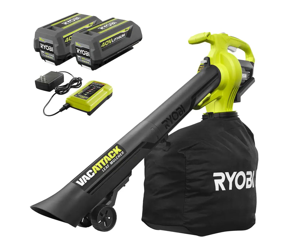 2025 RYOBI RY40451-2B Aspirador/Soplador inalámbrico Vac Attack 40V con (2) baterías 5,0 Ah y (1) cargador