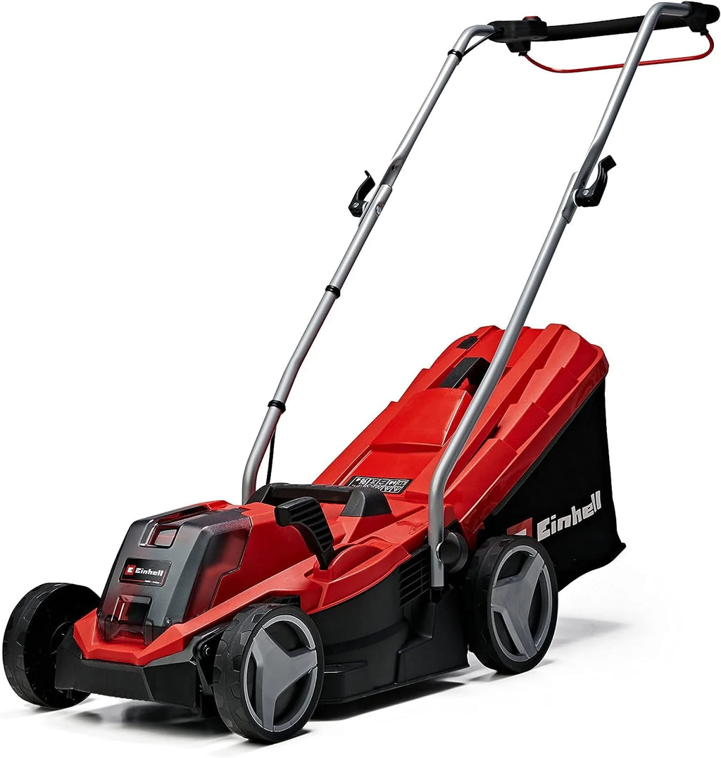 2025 Cortacésped a batería Einhell GE-CM 18/33 Li-Solo Power X-Change (18 V, ancho de corte 33 cm, hasta 200 m², motor brushless, bolsa de recogida 30 L, altura de corte 25-65 mm, sin batería)