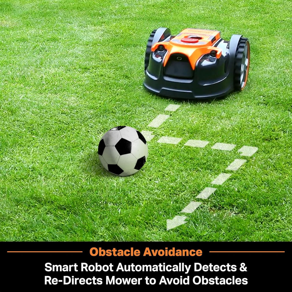 LawnMaster VBRM16 OcuMow™ Robots Electric Lawn Mowers for Gardens of 100 m2 Cut 20-60 mm, Slope 35% with Lithium Ion Battery MX 24V 4.0Ah and Fast Charger