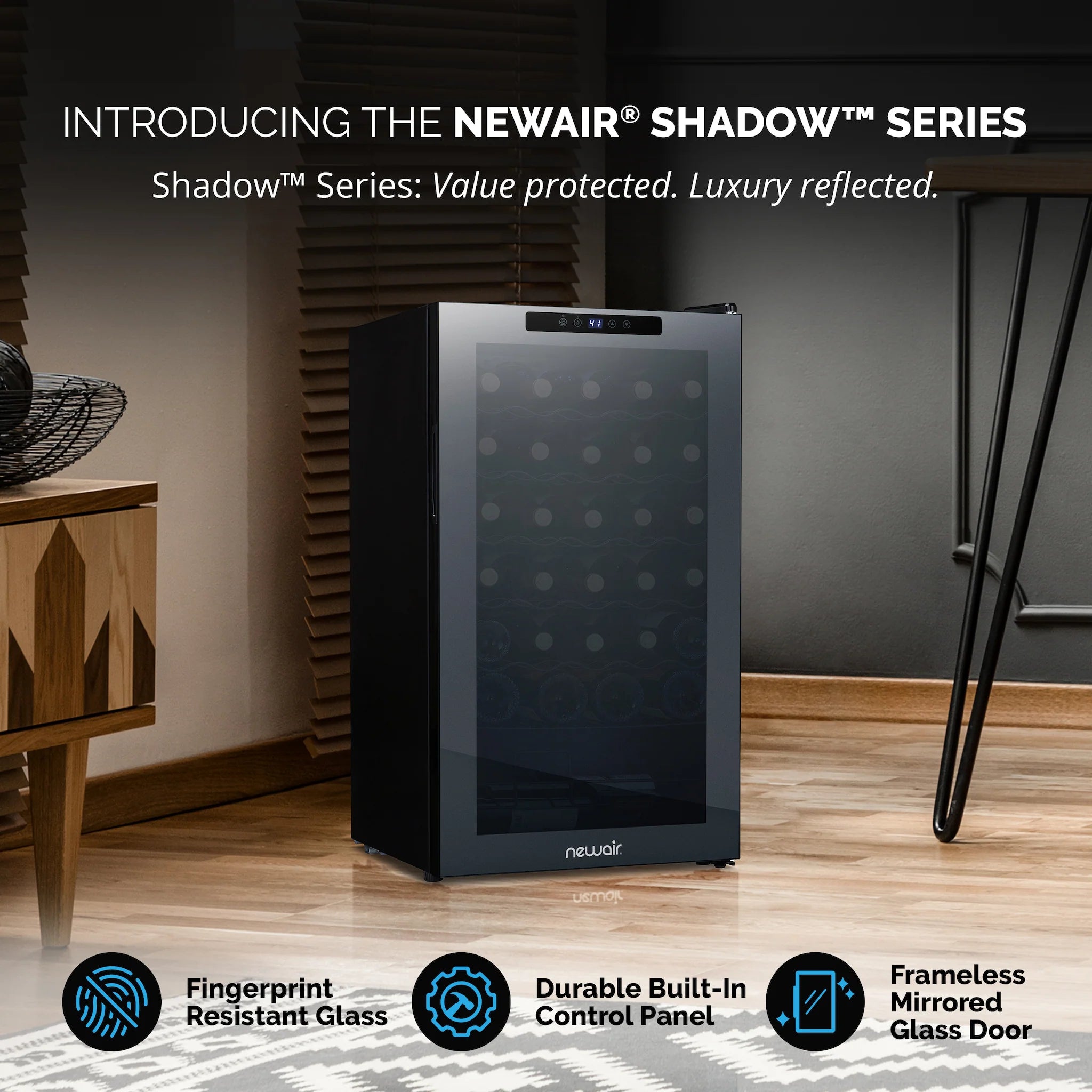 2025 Refrigerador de Vinos Independiente Newair – Negro (34 botellas)