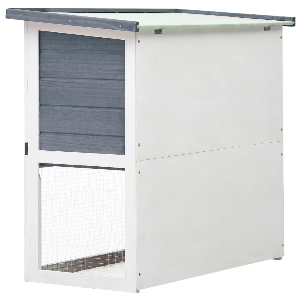 2025 Conejera para conejos – Recinto para pequeños animales, 90 x 45 x 80 cm, puerta gris, madera de pino