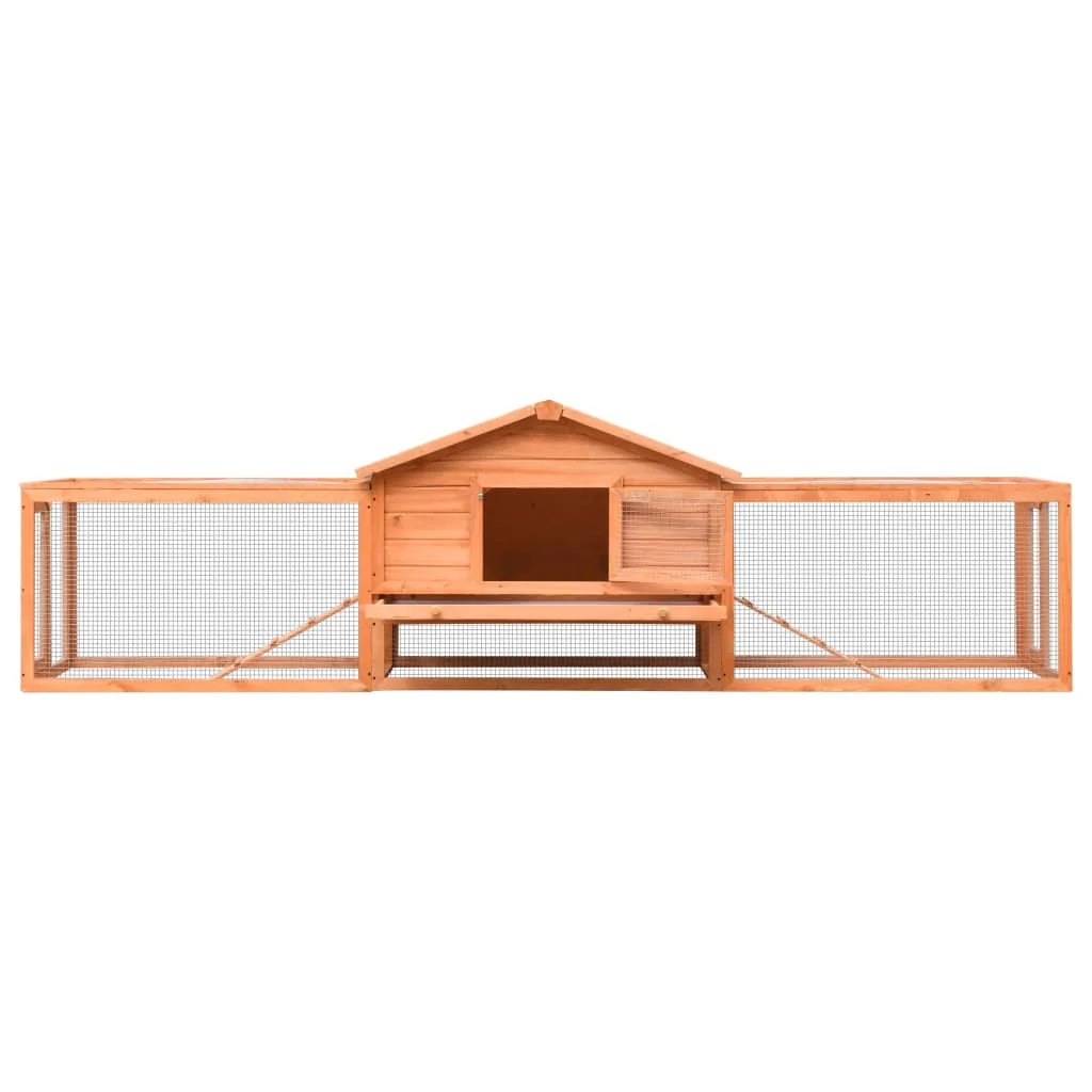 2025 Conejera para conejos 303 x 60 x 86 cm con recinto – Conejera de madera maciza con zona de libertad