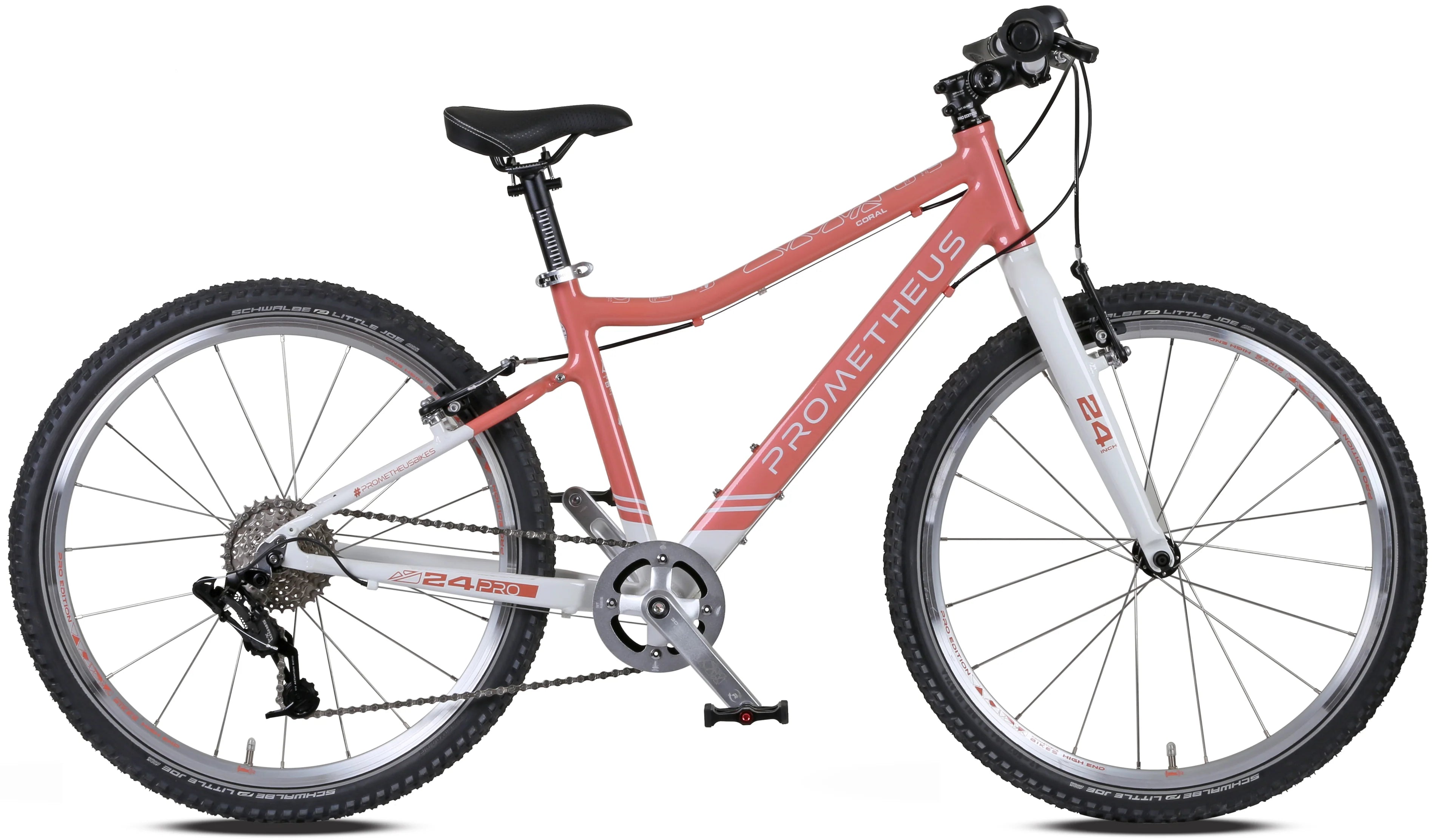 2025 Bicicleta infantil PRO 24 pulgadas desde 7 años | 8 velocidades | CORAL