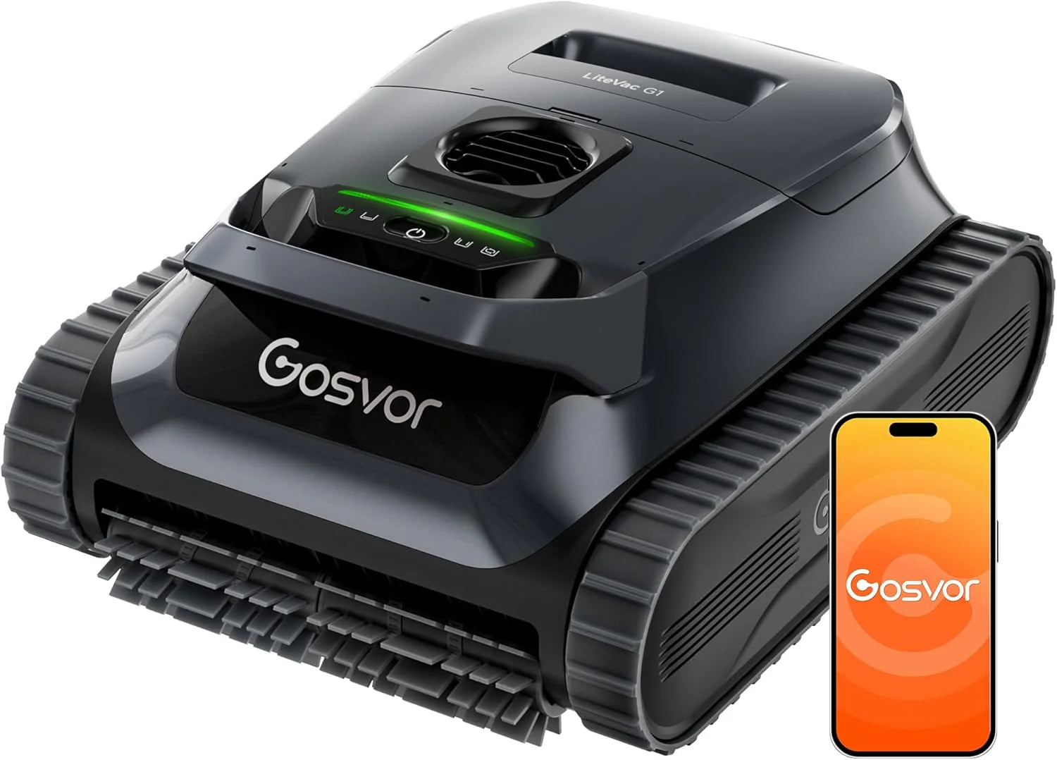 Gosvor (Nuovo 2026) Robot Pool Cleaners and Walls, Double Filtration, Intelligent Planning Routes, 5 Modes, App Control, 200 Min Autonomy, Water Line and Shallow Area, Grey Orange