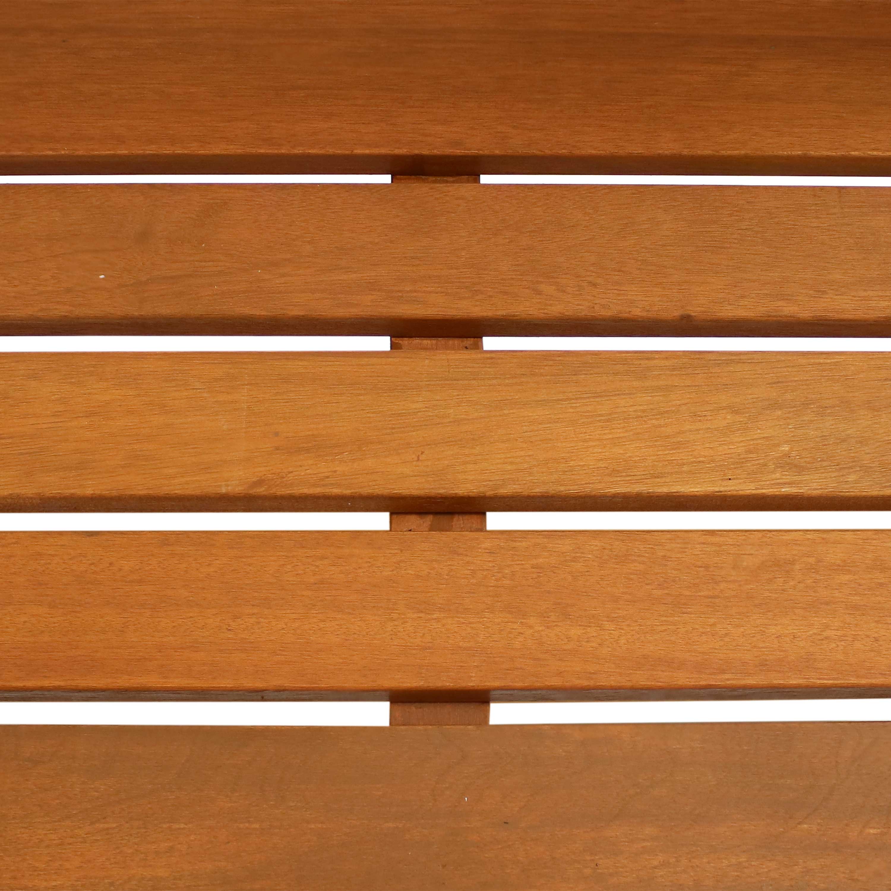 2025 Banco de Jardinería de Exterior de Madera Meranti Sunnydaze con Acabado en Aceite de Teca - 107 cm