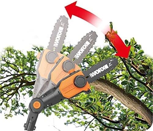 Worx 18V (20V MAX) Cortasetos Telescópica Alimentada por Batería PowerShare 2Ah WG252E, Cizalla Eléctrica, Tijeras Alimentadas por Batería con Hoja de Diamante Cortada con Láser
