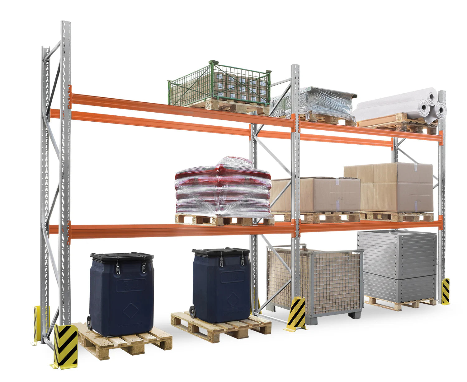 2025 ¡Promoción! Conjunto de estanterías para palets SLP KENO 336 x 570 x 110 cm Carga por nivel 3.000 kg