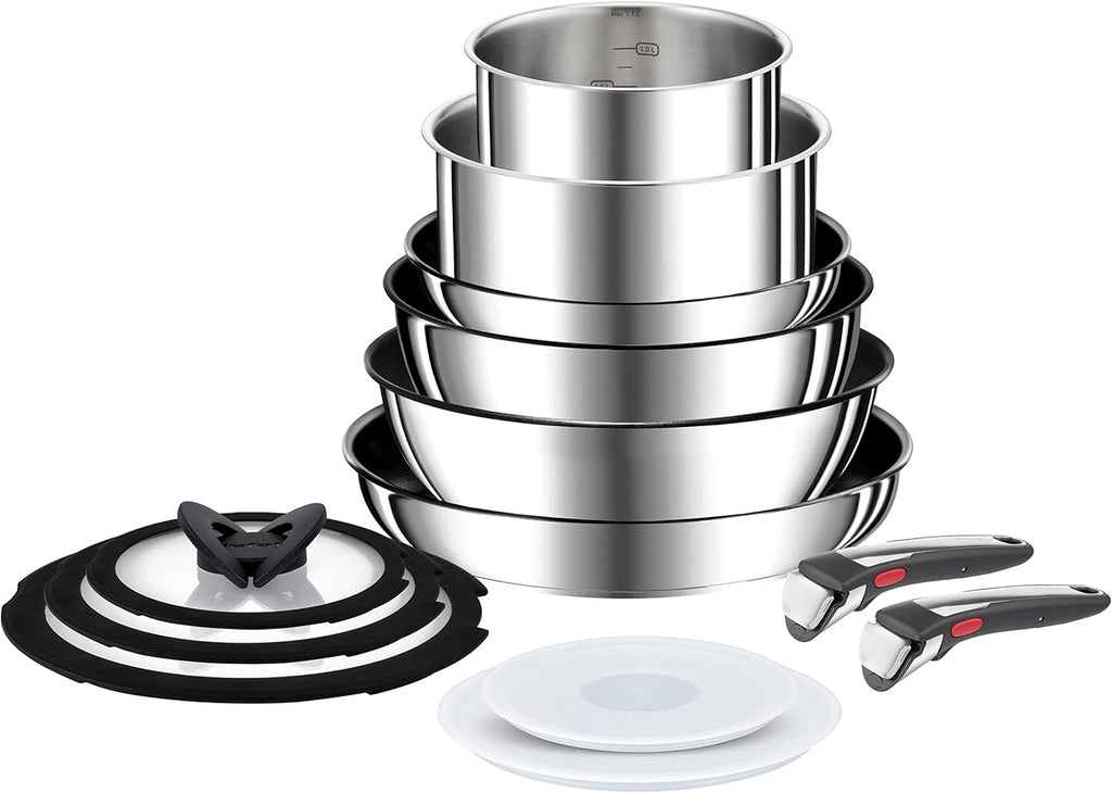 Tefal Ingenio Preference On Set of 2 Frying Pans 24/28 cm + 2 Saucepans 16/20 cm + 24 cm Pot + 26 cm Wok + 2 Removable Handles + 5 Accessories | Induction Safe, Non-Stick, PFOA Free