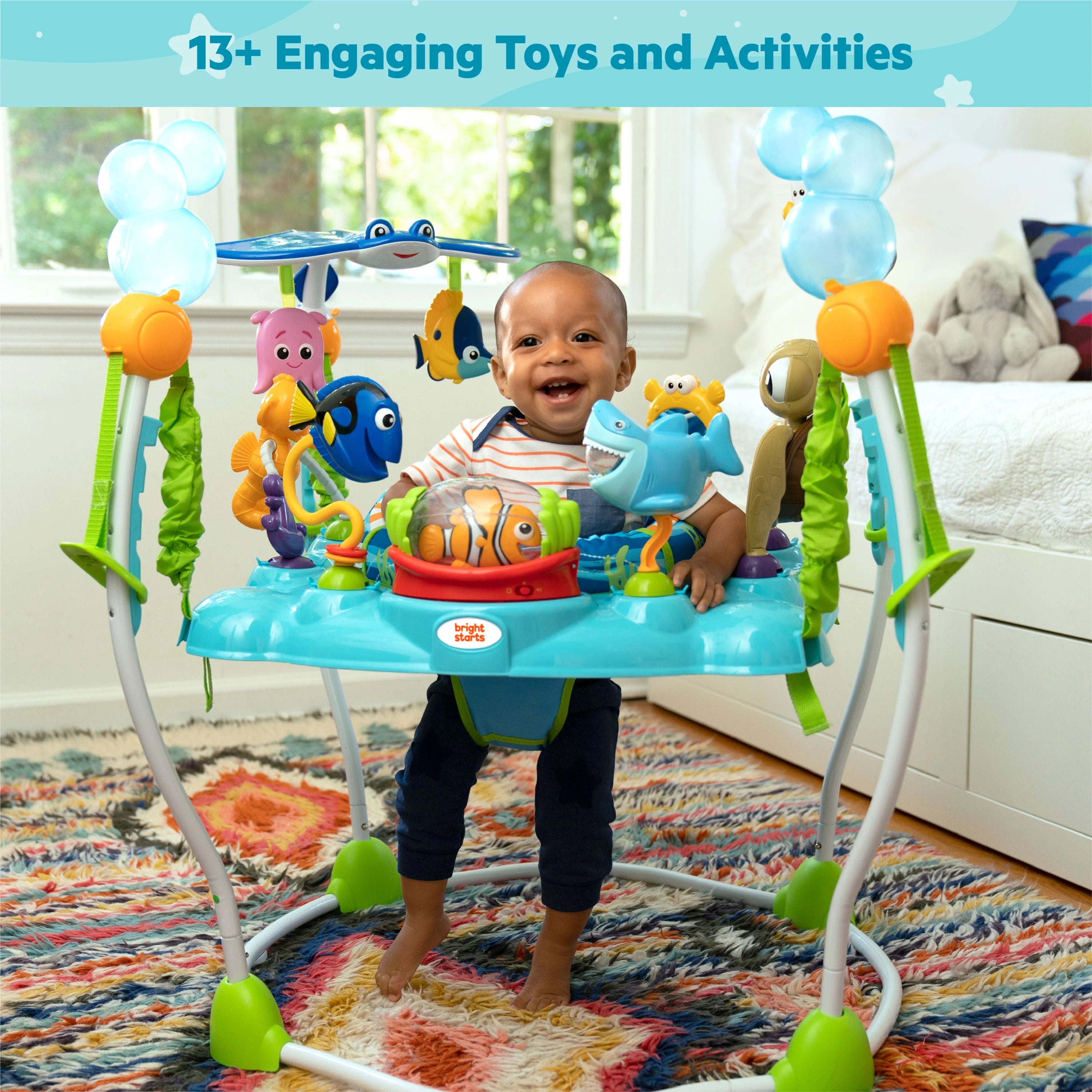 2025 Disney Baby Finding Nemo Centro de actividades ajustable para bebé con balancín de Bright Starts
