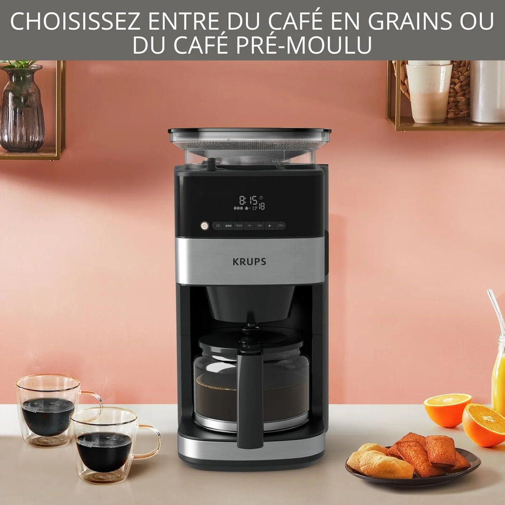 2025 Krups Grind and Brew KM8328 Cafetera de Filtro con Molinillo, 1.25 L, 10–15 Tazas