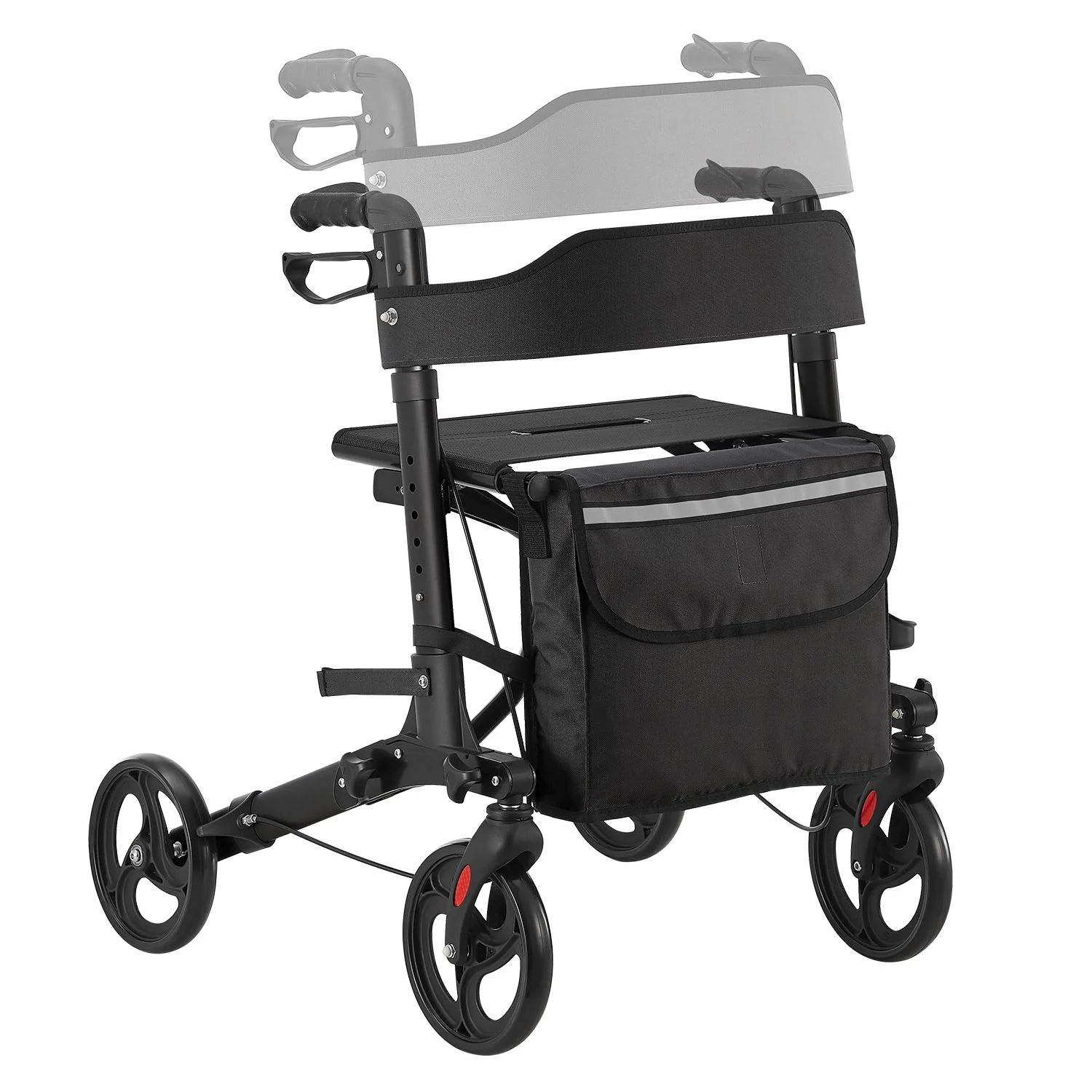 2025 Andador de aluminio Vital con asiento – Ligero, plegable y seguro