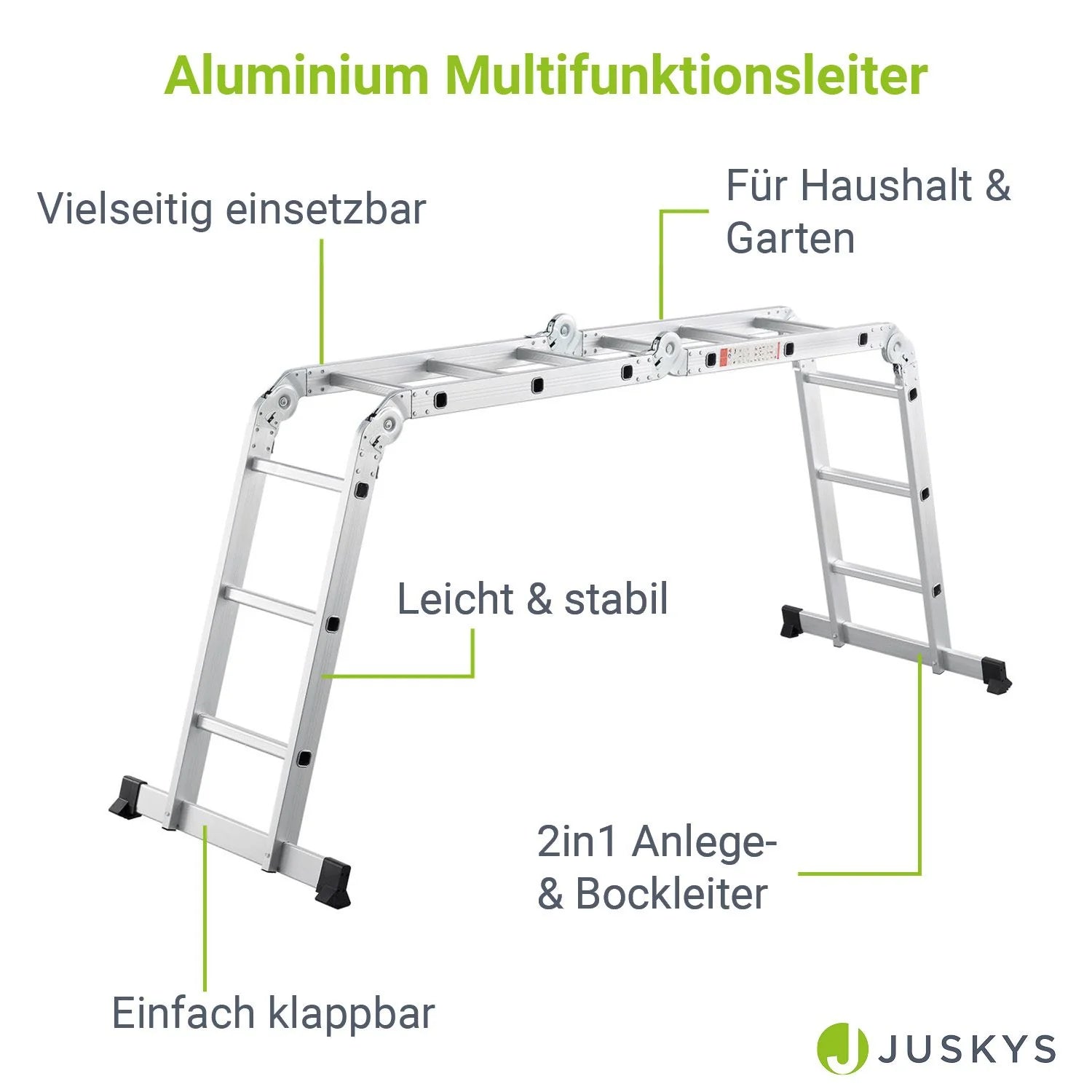 2025 Escalera multifuncional de aluminio 3,6 m – Versátil, estable y compacta