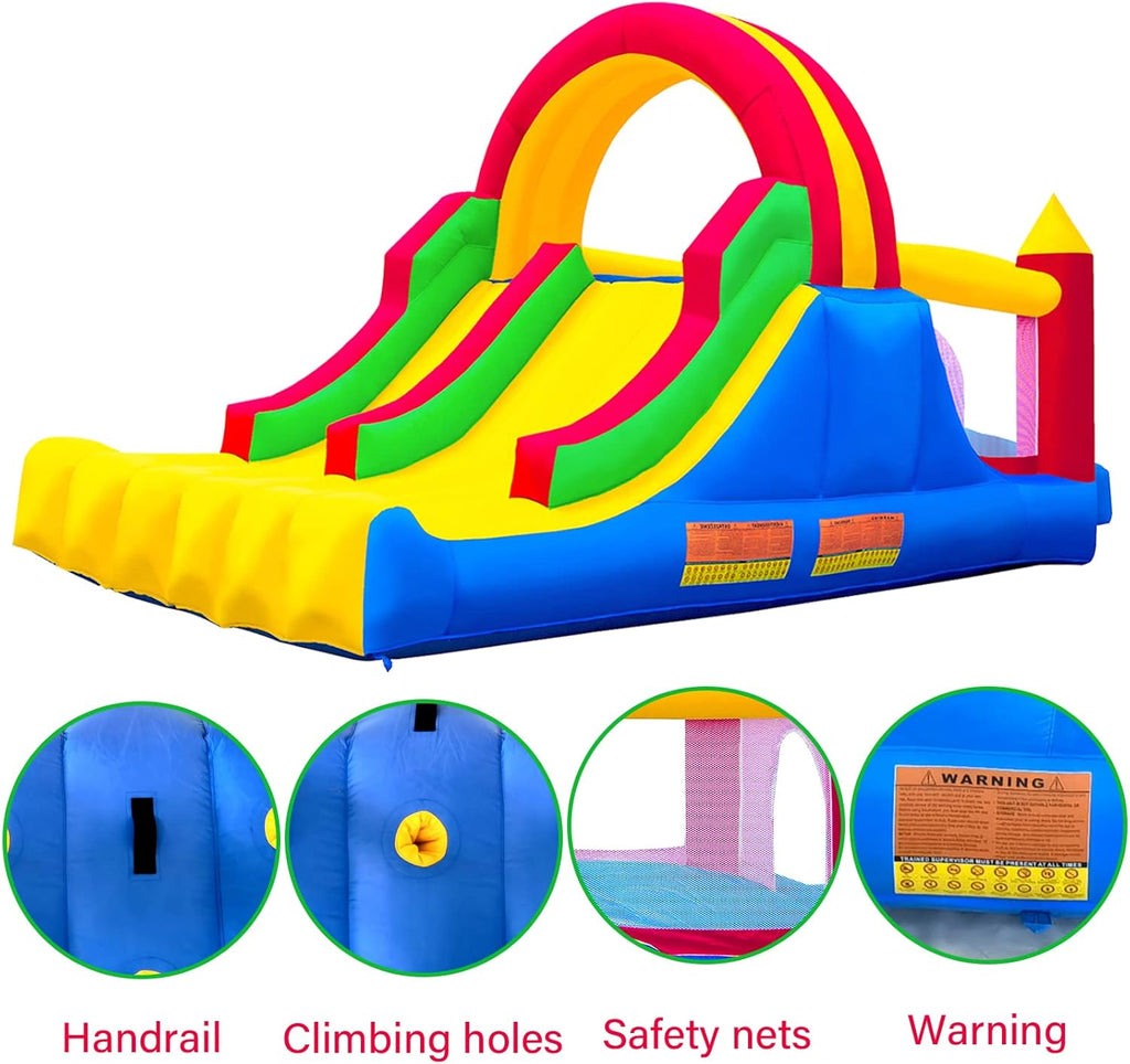 Ballsea Castillo Hinchable con Ventilador, Adecuado para niños de 3 a 10 años, para Interiores, cumpleaños Infantiles (488 x 223 x 220 cm)