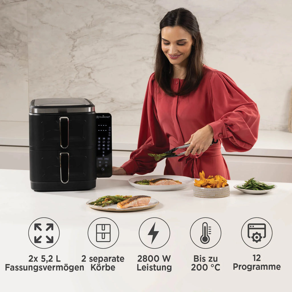 2025 Freidora de aire caliente Rosmarino Tower XXL – 10,4 L
