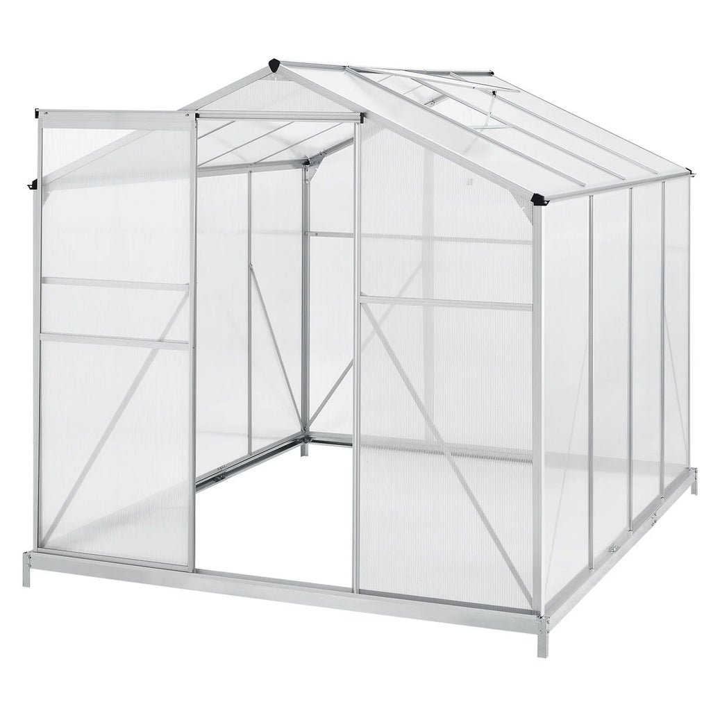 2025 Invernadero de jardín de aluminio con base – Ideal para frutas, verduras y resguardo invernal