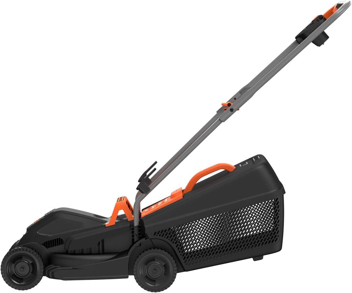 BLACK+DECKER Cortacésped con Manillar de Tipo Bicicleta 1600W, Ancho de Corte 38cm, Sistema E-Drive, EdgeMax y SoftTouch, 6 Alturas de Corte, Depósito 45L, BEMW471BH