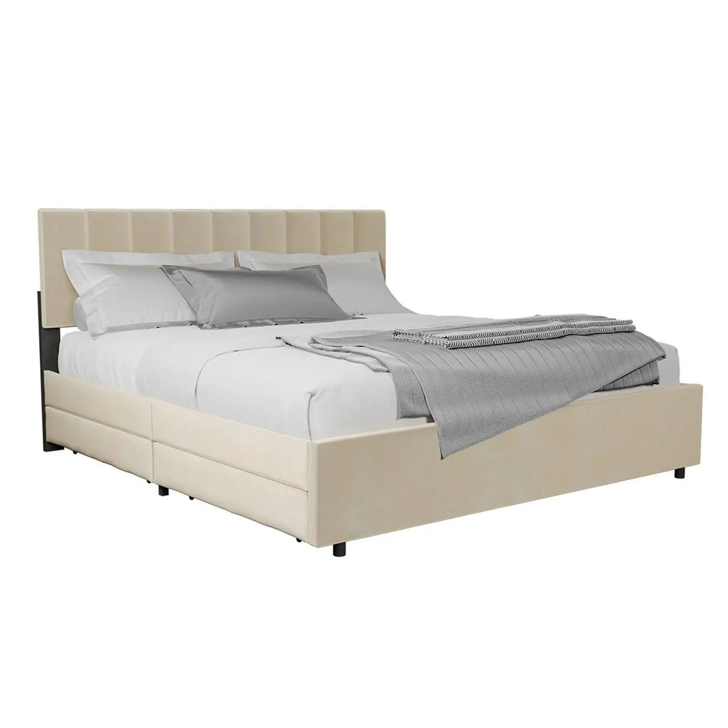2025 Cama tapizada en terciopelo Soria
